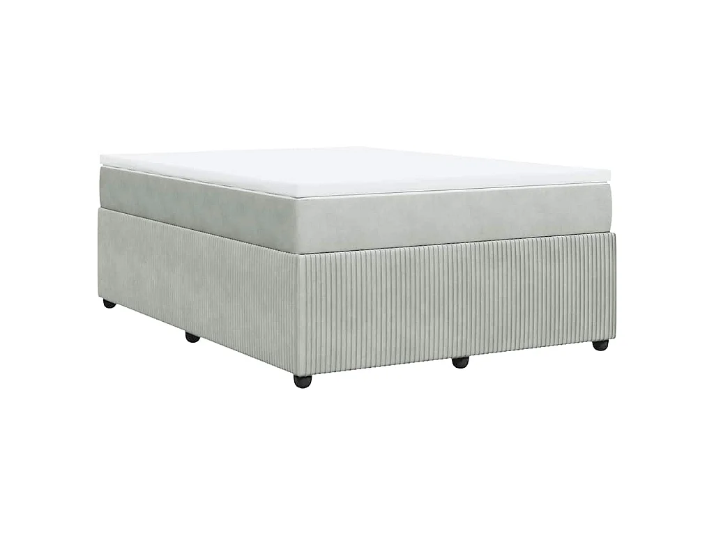 Boxspring met matras fluweel lichtgrijs 160x200 cm
