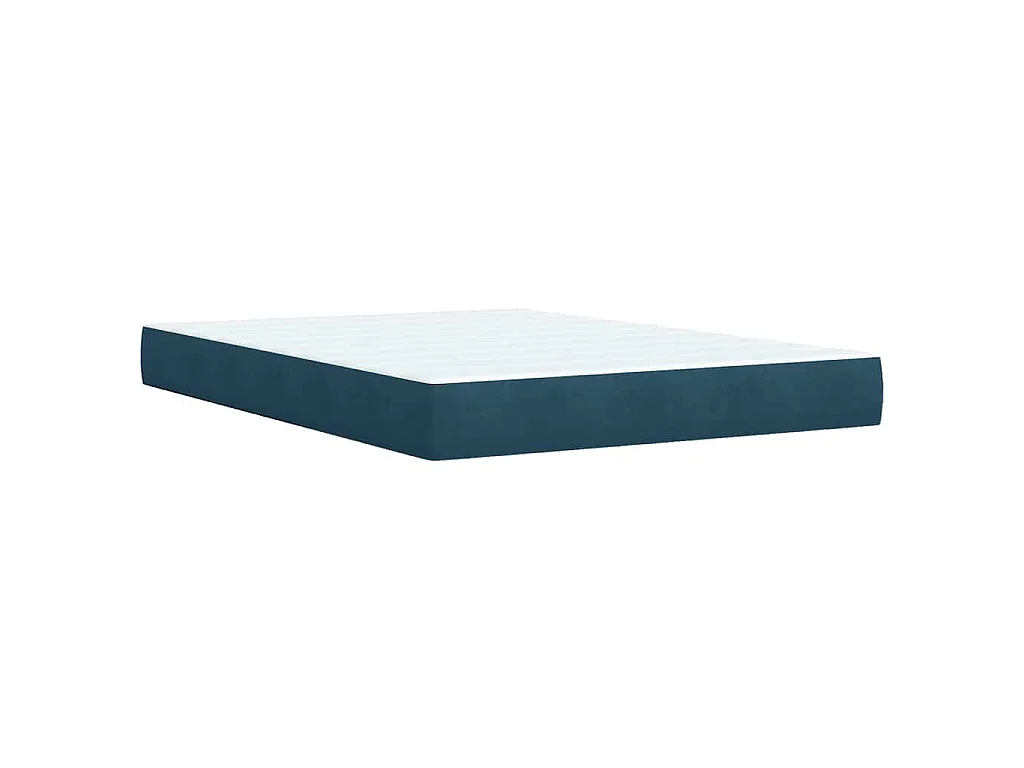 Boxspring met matras fluweel donkerblauw 140x190 cm