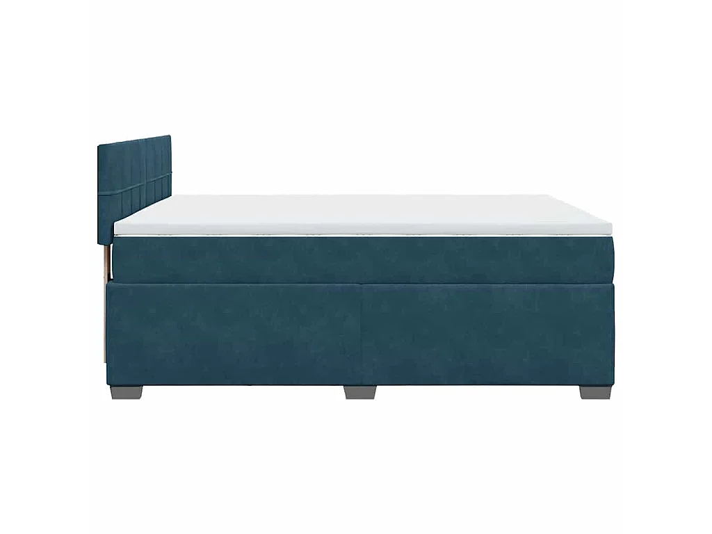 Boxspring met matras fluweel donkerblauw 140x190 cm