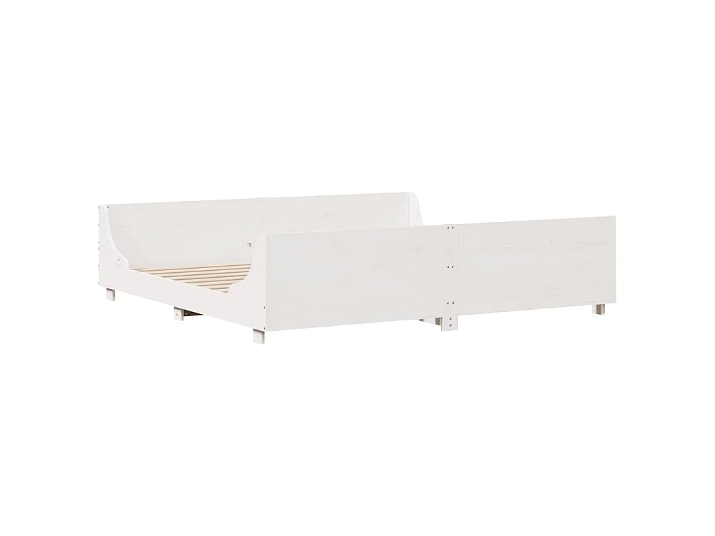 Cama sin colchón madera maciza de pino blanca 180x200 cm