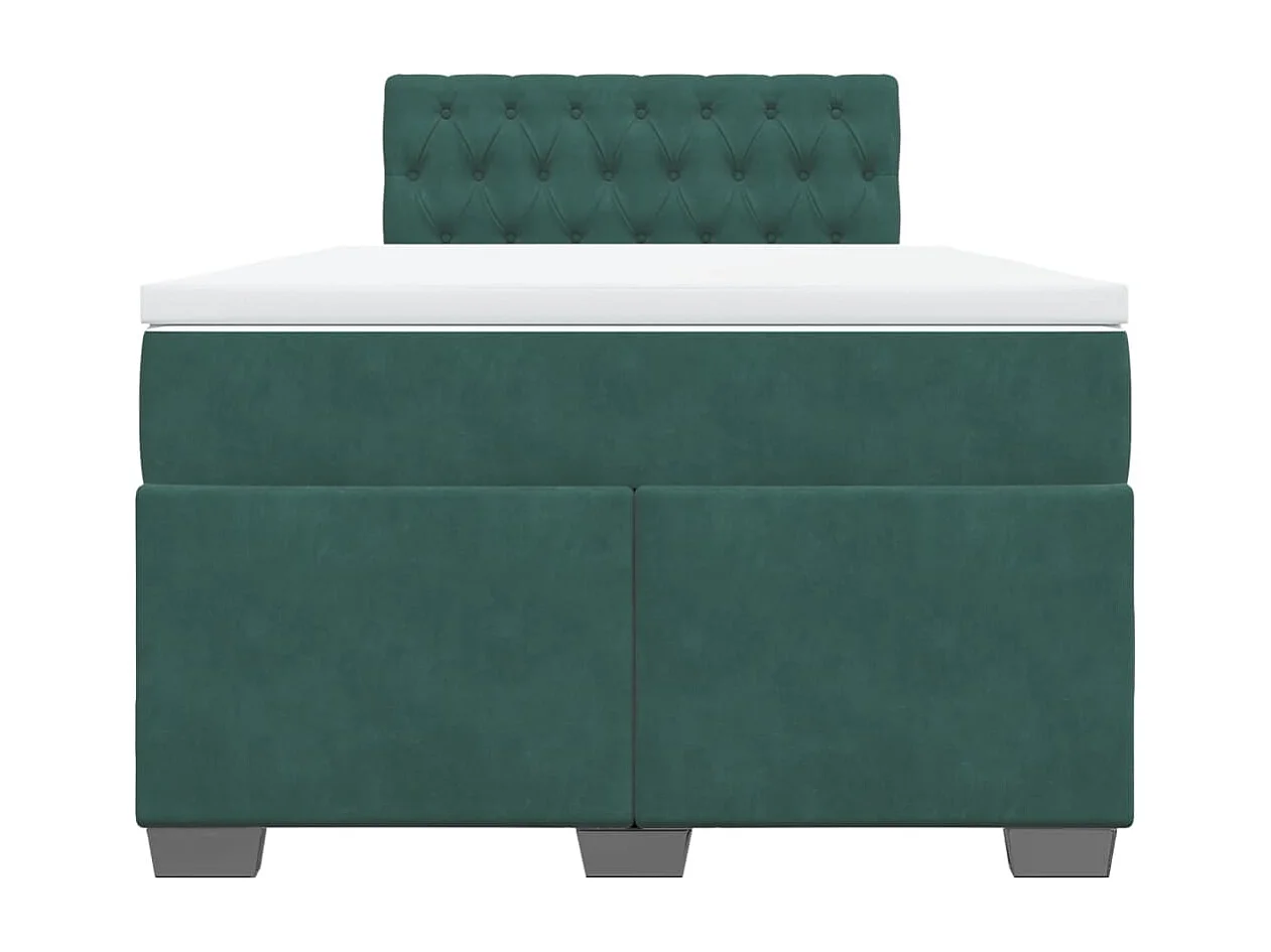 Sommier à lattes de lit avec matelas vert foncé 120x190 cm