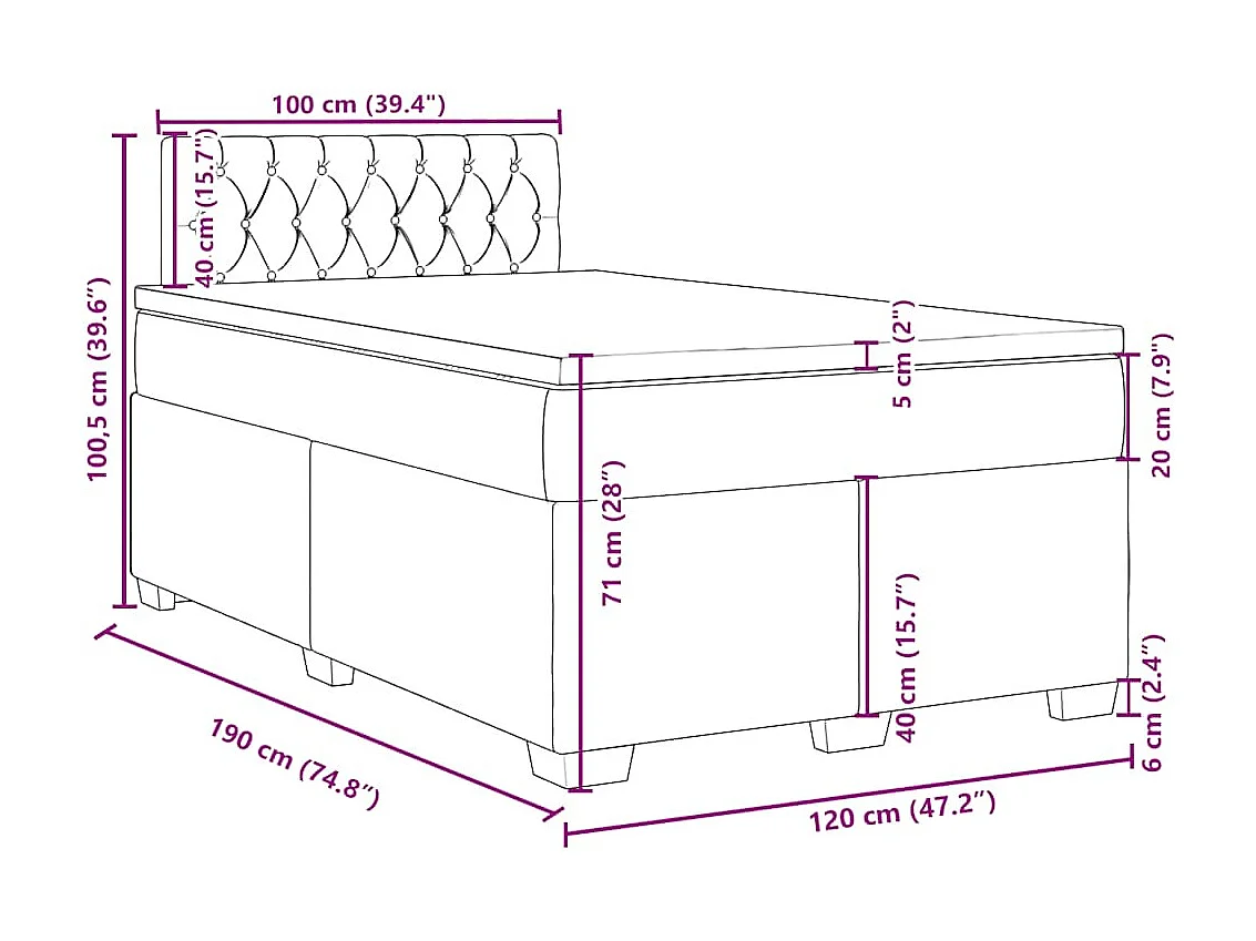 Sommier à lattes de lit avec matelas vert foncé 120x190 cm