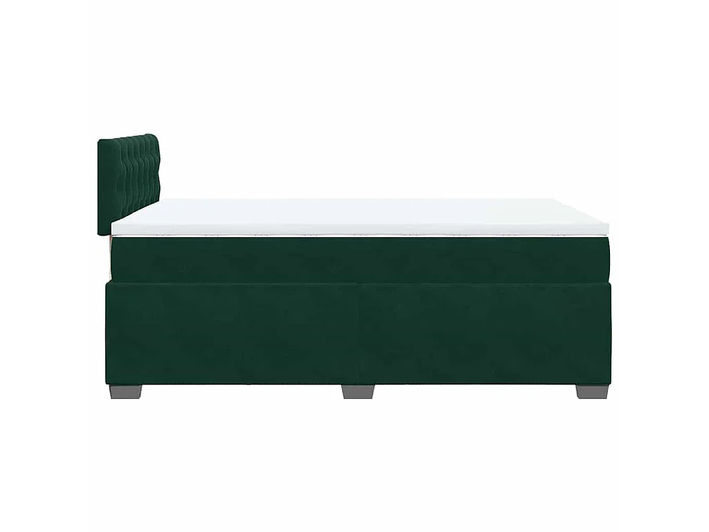Boxspring met matras fluweel donkergroen 120x190 cm