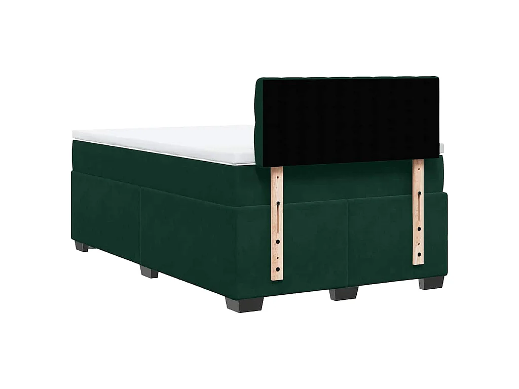 Boxspring met matras fluweel donkergroen 120x190 cm