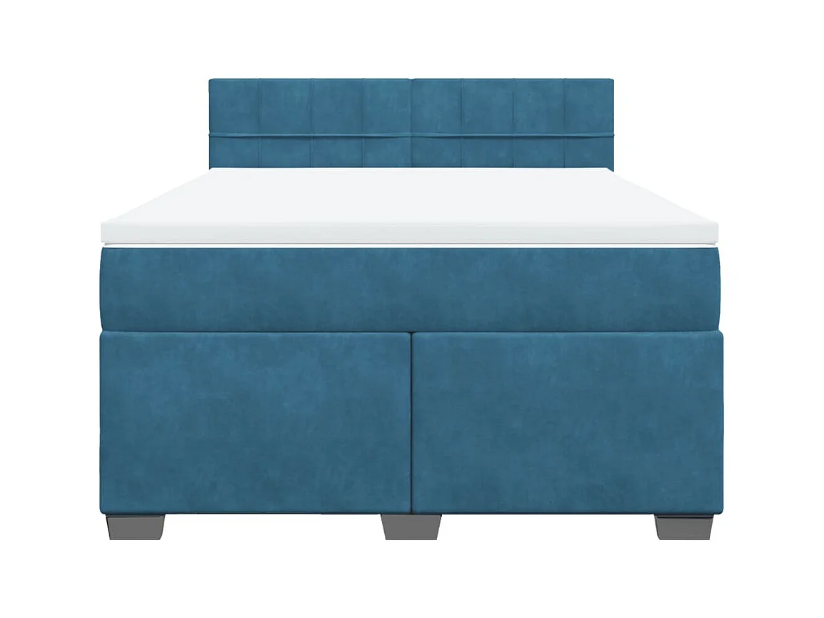 Boxspring met matras fluweel blauw 140x200 cm