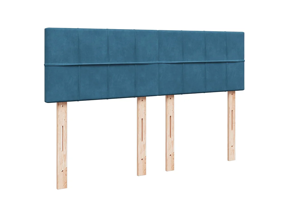 Boxspring met matras fluweel blauw 140x200 cm