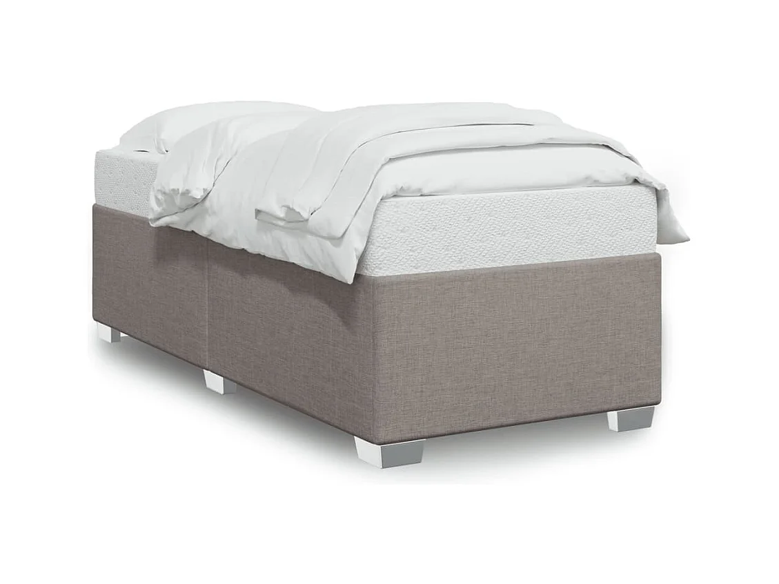 Cadre de lit sans matelas taupe 100x200 cm tissu
