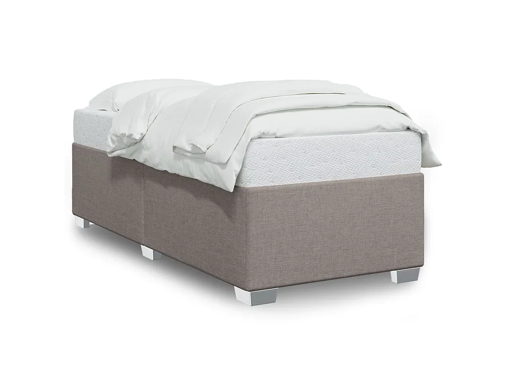Cadre de lit sans matelas taupe 100x200 cm tissu