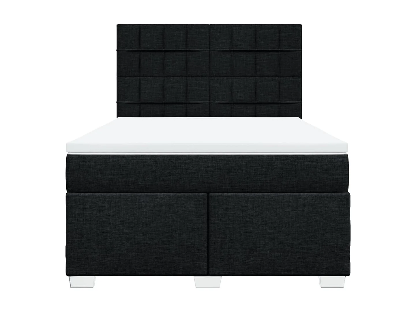 Sommier à lattes de lit avec matelas Noir 140x200 cm Tissu