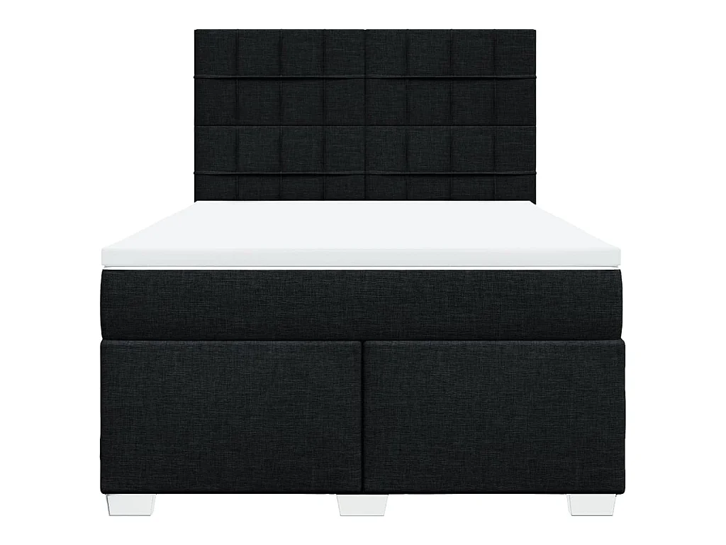 Boxspring met matras stof zwart 140x200 cm