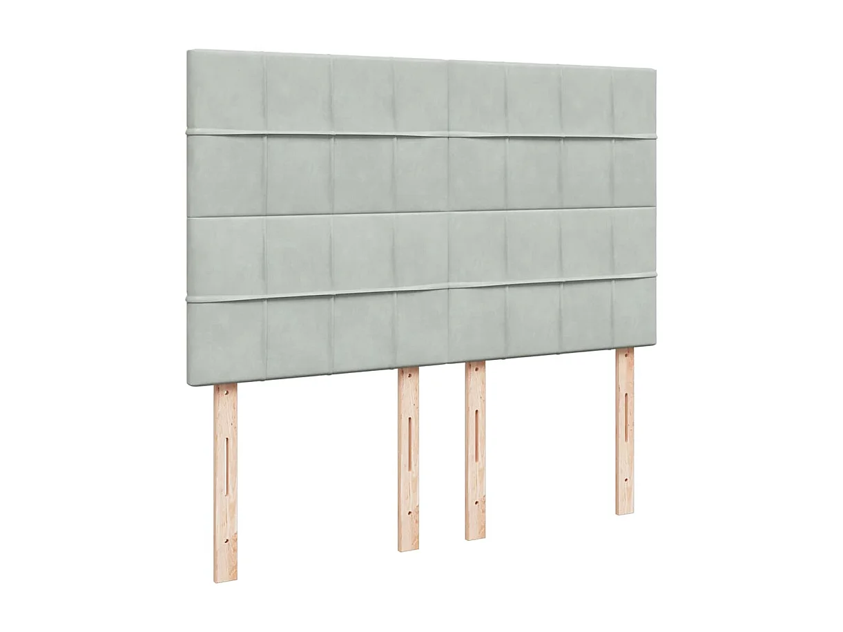 Sommier à lattes de lit et matelas Gris clair 140x200cm Velours