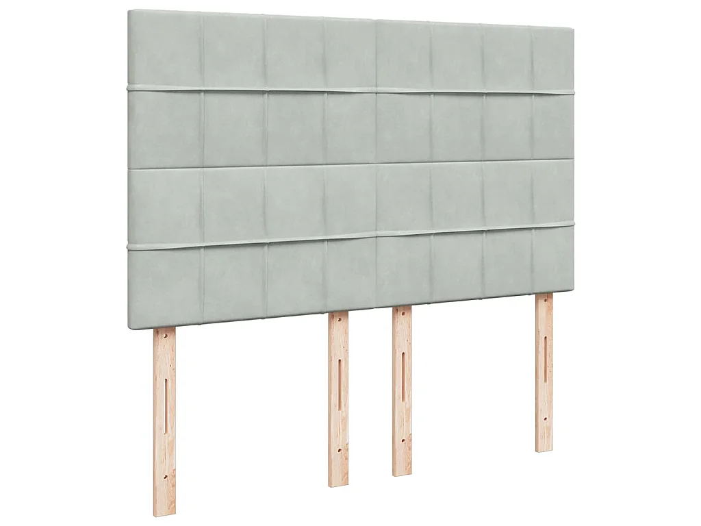 Giroletto a Molle con Materasso Grigio Chiaro 140x200cm Velluto