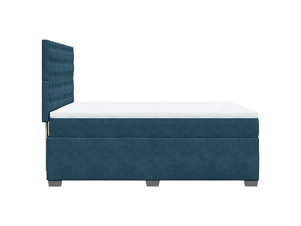 Boxspringbett mit Matratze Blau 160x200 cm Samt