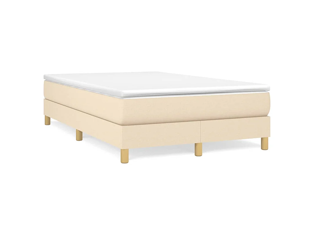 Boxspring met matras stof crèmekleurig 120x190 cm