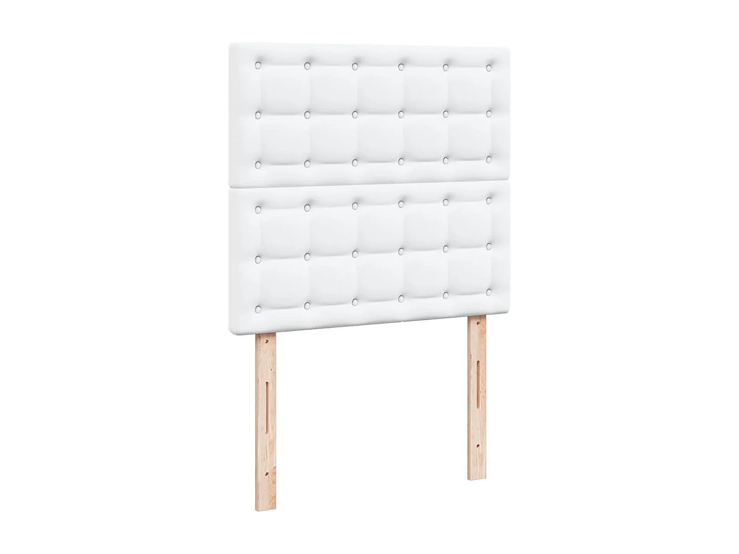 Boxspringbett mit Matratze Weiß 90x200 cm Kunstleder