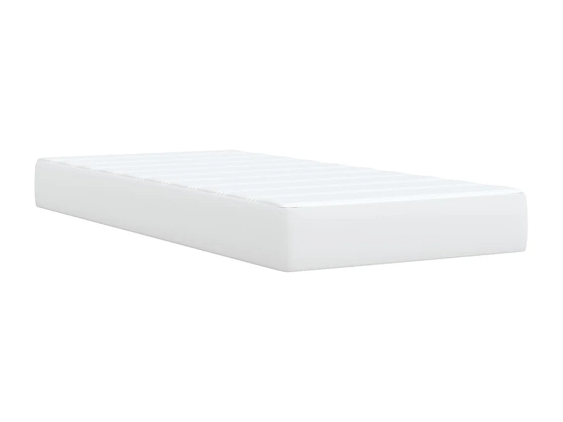 Boxspringbett mit Matratze Weiß 90x200 cm Kunstleder