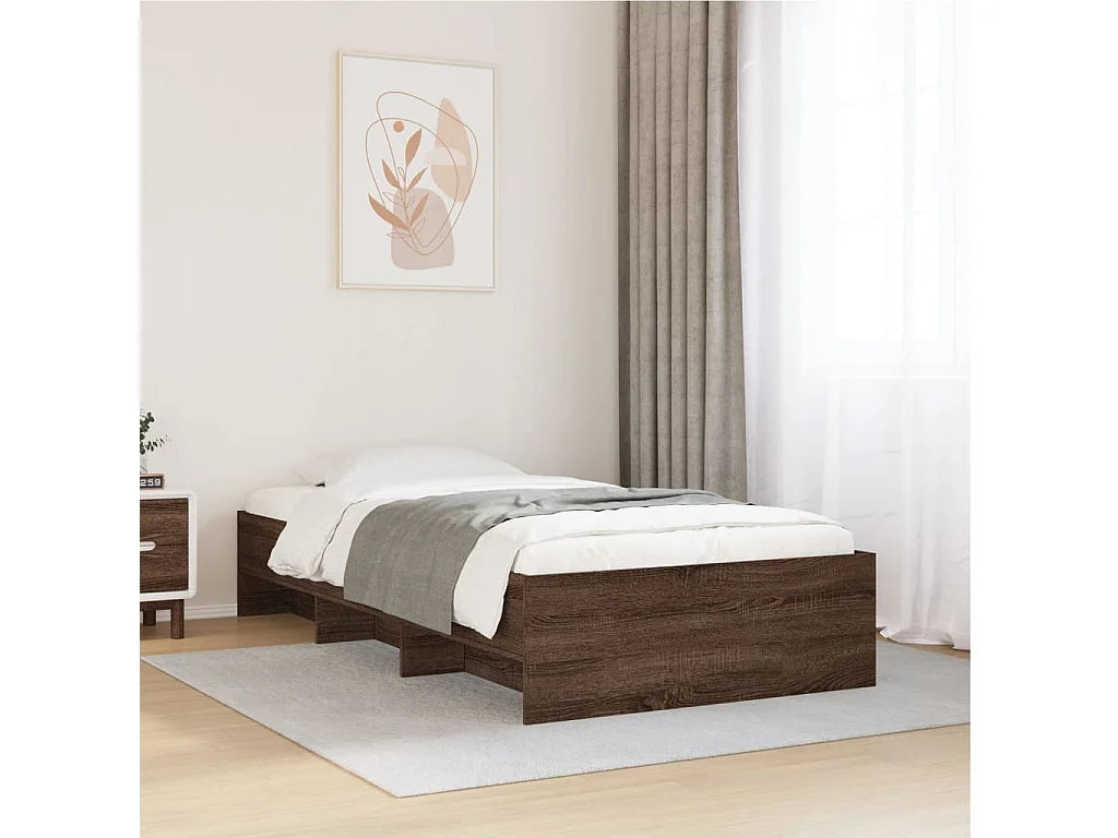 Bettgestell ohne Matratze Braun Eiche 100x200 cm Holzwerkstoff
