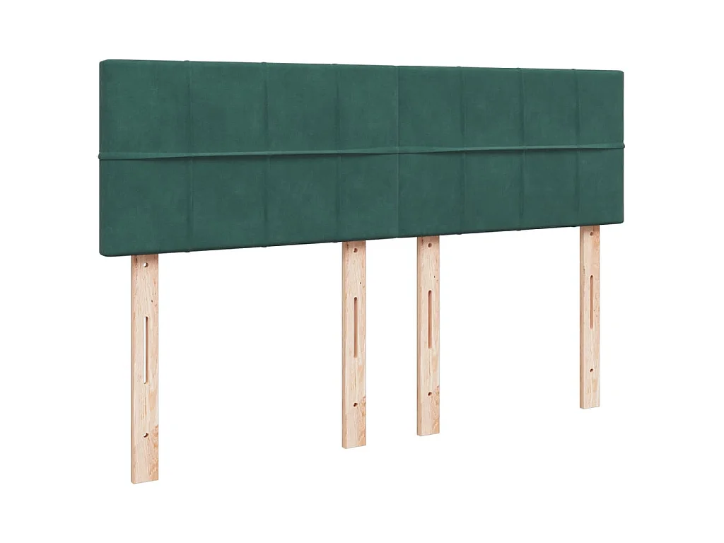 Cama box spring con colchón terciopelo verde oscuro 140x200 cm