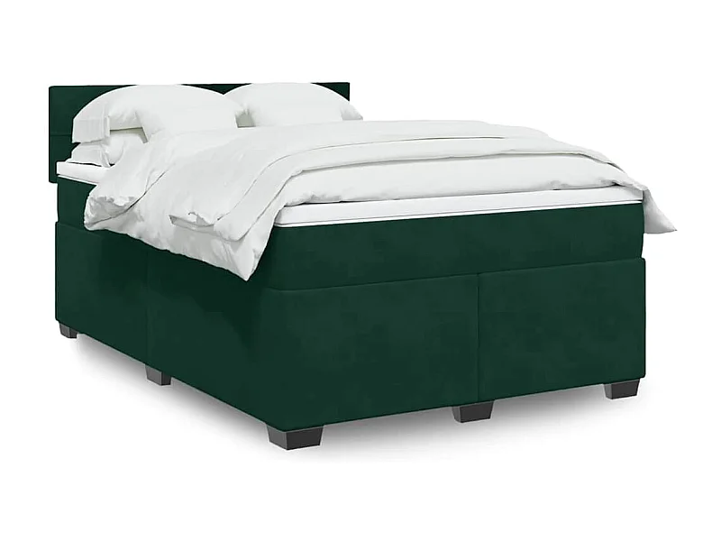 Sommier à lattes de lit et matelas Vert foncé 140x200cm Velours