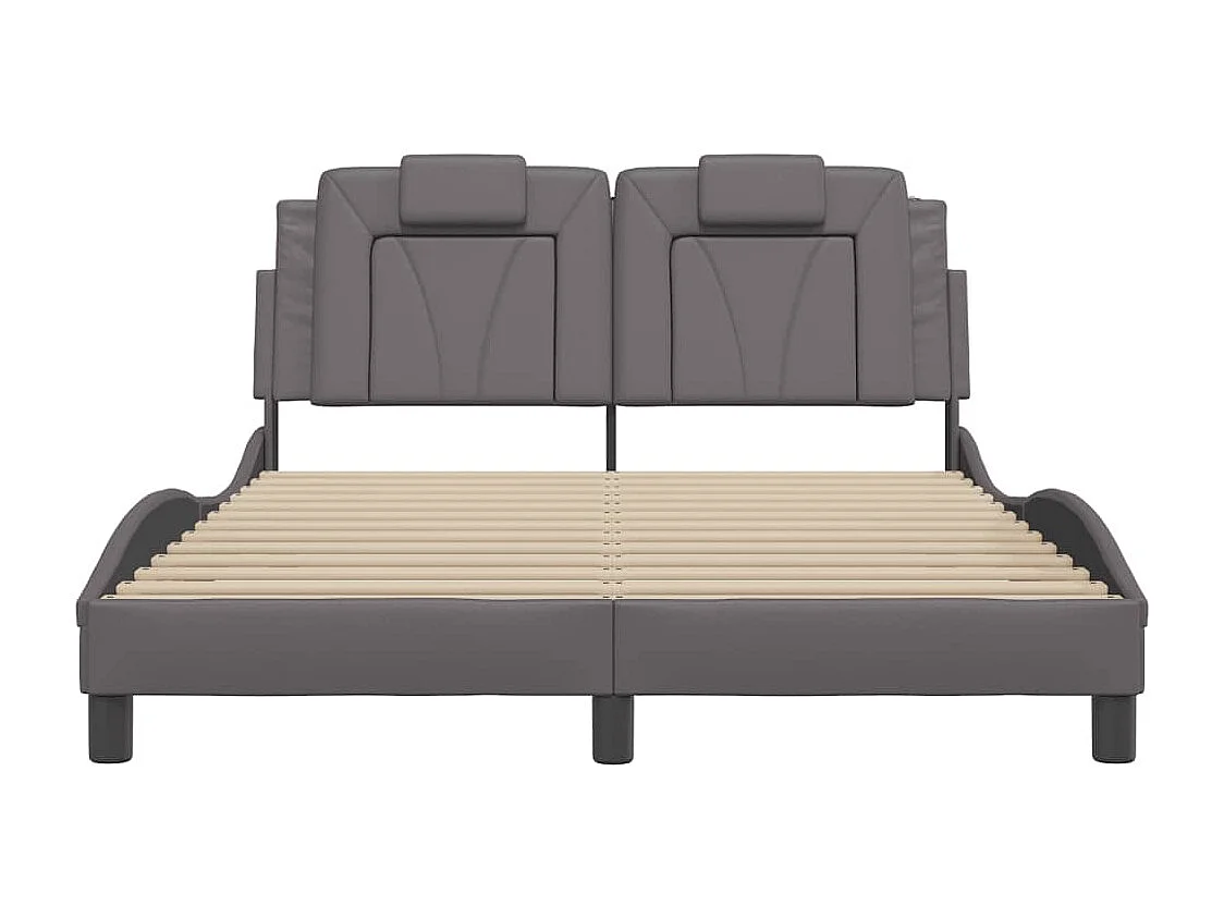 Cadre de lit Viana avec LED sans matelas gris 140x190 cm