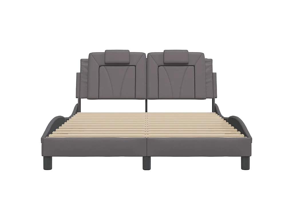 Bedframe "Viana" met LED zonder matras grijs 140x190 cm