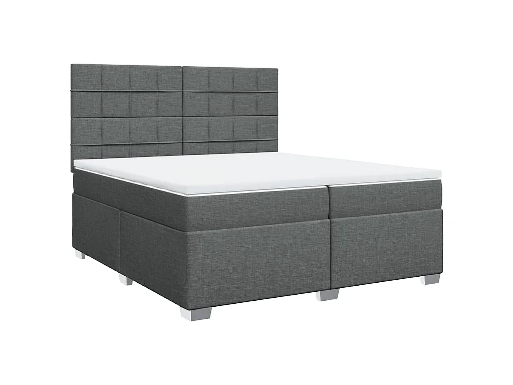 Boxspringbett mit Matratze Dunkelgrau 200x200 cm Stoff
