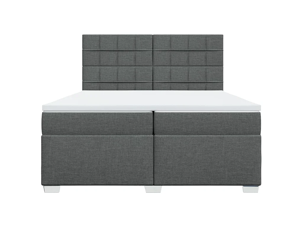 Boxspringbett mit Matratze Dunkelgrau 200x200 cm Stoff