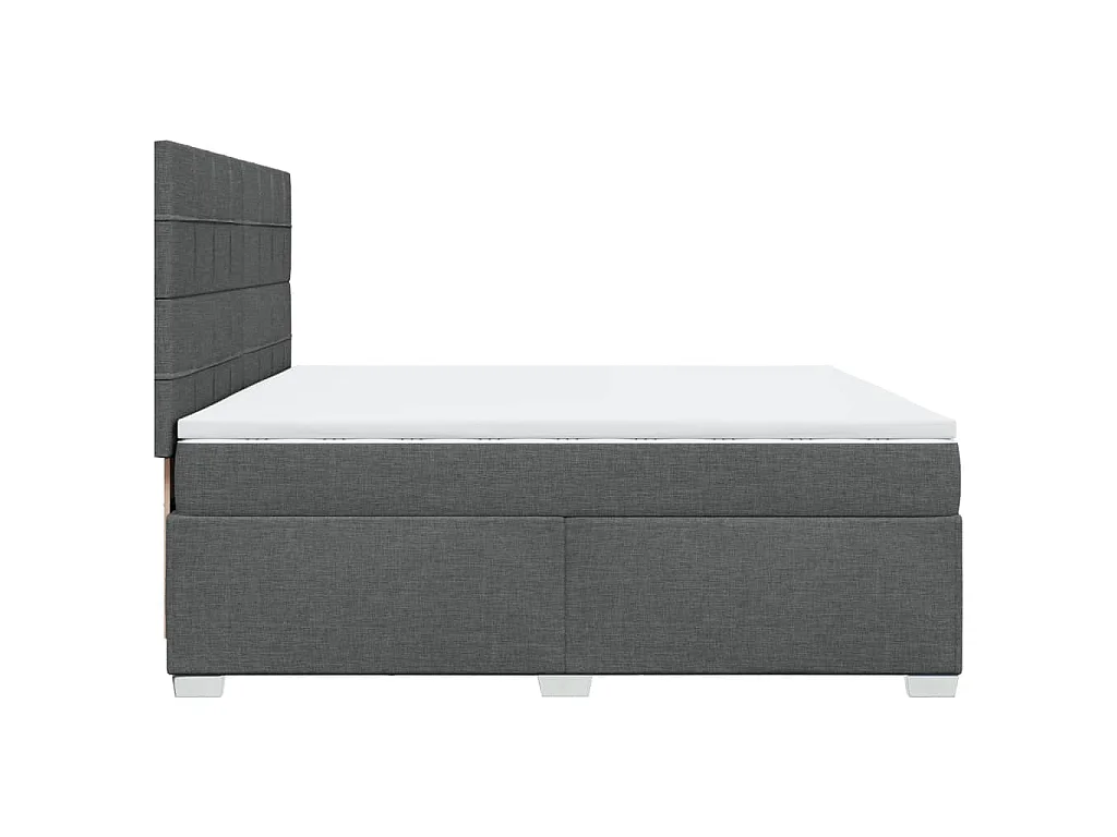 Boxspringbett mit Matratze Dunkelgrau 200x200 cm Stoff