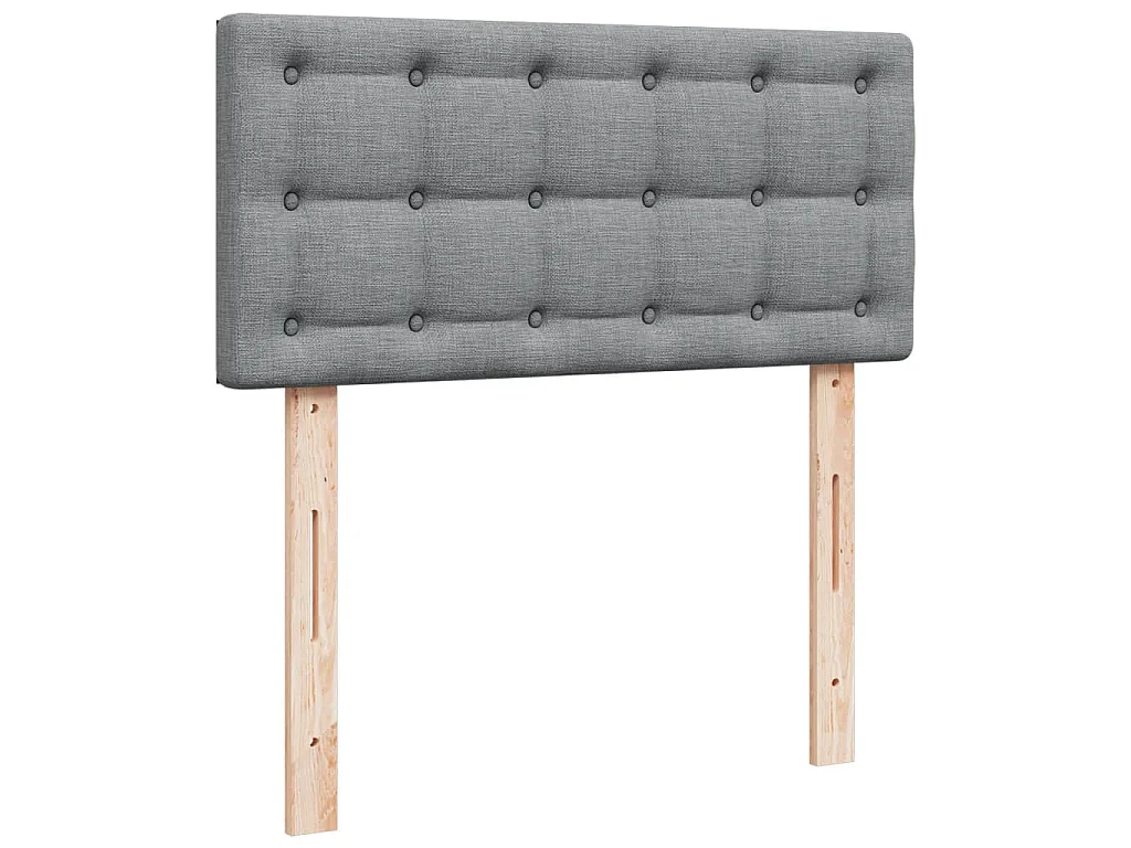 Giroletto a Molle con Materasso Grigio Chiaro100x200 cm Tessuto