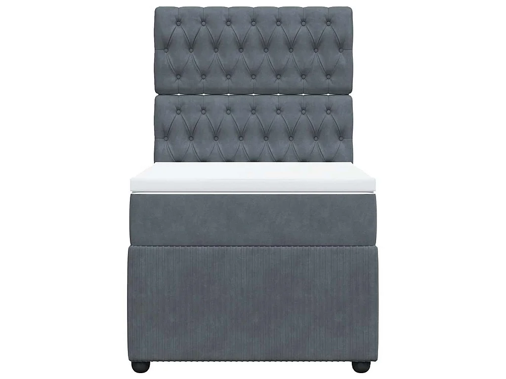 Boxspringbett mit Matratze Dunkelgrau 90x190 cm Samt