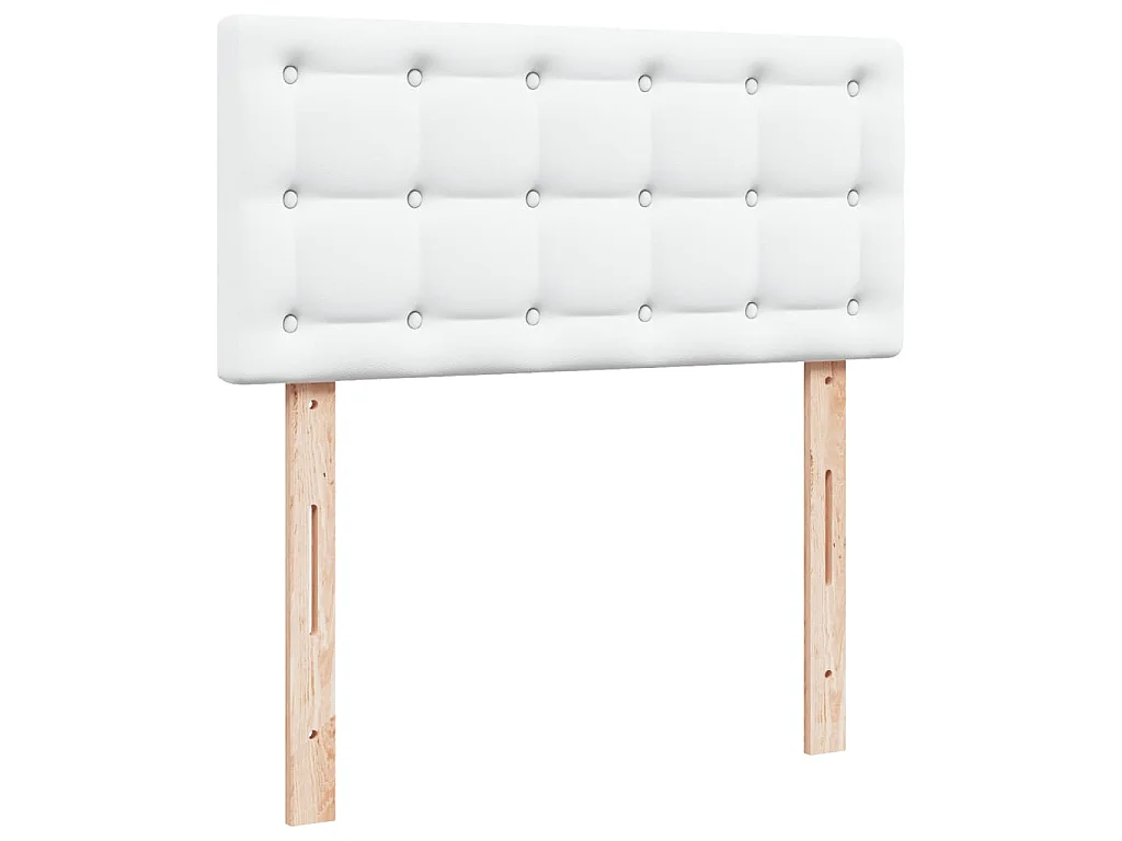 Boxspring met matras kunstleer wit 90x200 cm