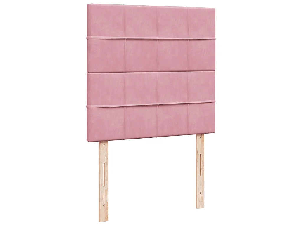 Cama box spring con colchón terciopelo rosa 80x200 cm