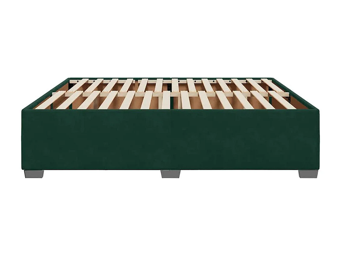 Estrutura de cama sem colchão 200x200 cm veludo verde-escuro
