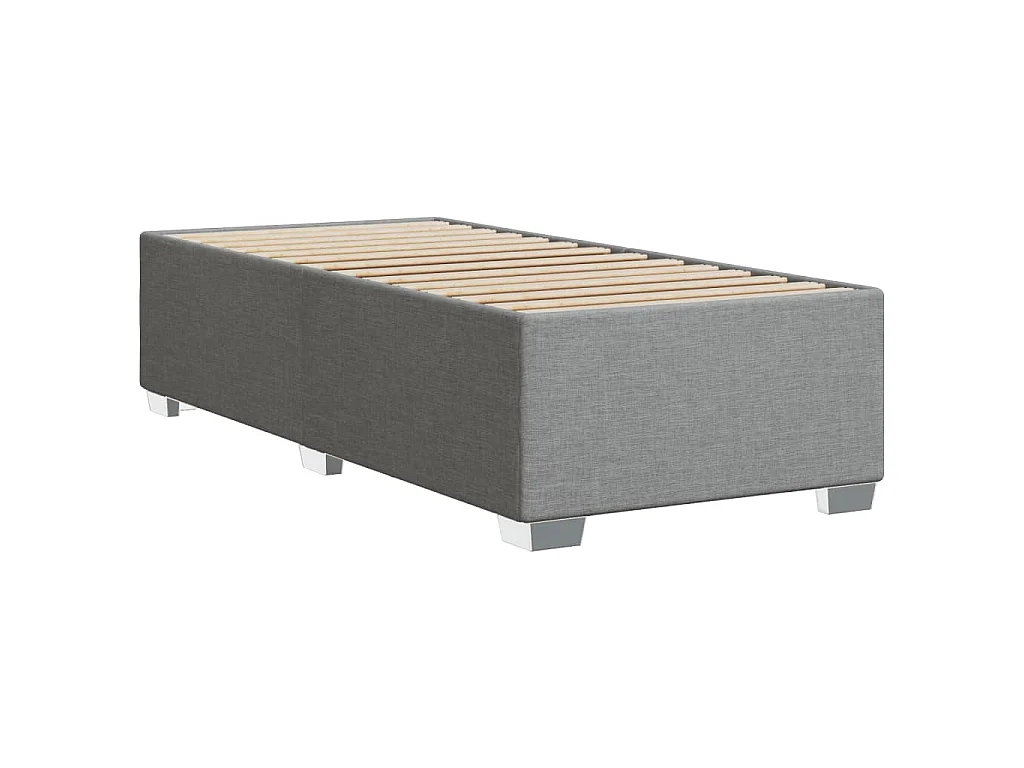 Bettgestell ohne Matratze Hellgrau 90x200 cm Stoff