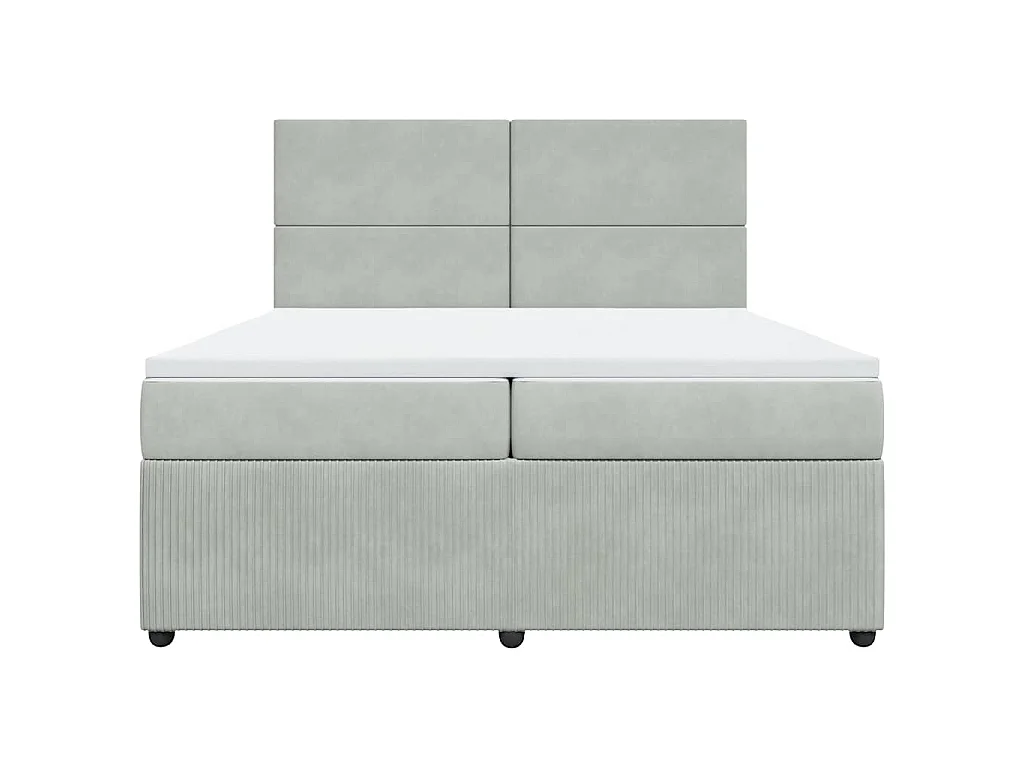 Boxspringbett mit Matratze Hellgrau 200x200 cm Samt
