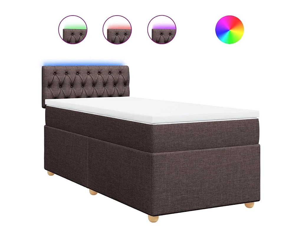 Boxspring met matras stof donkerbruin 80x200 cm