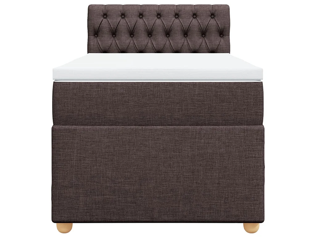 Boxspring met matras stof donkerbruin 80x200 cm