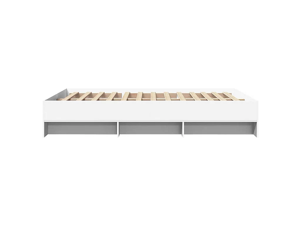 Bedframe bewerkt hout wit 140x200 cm