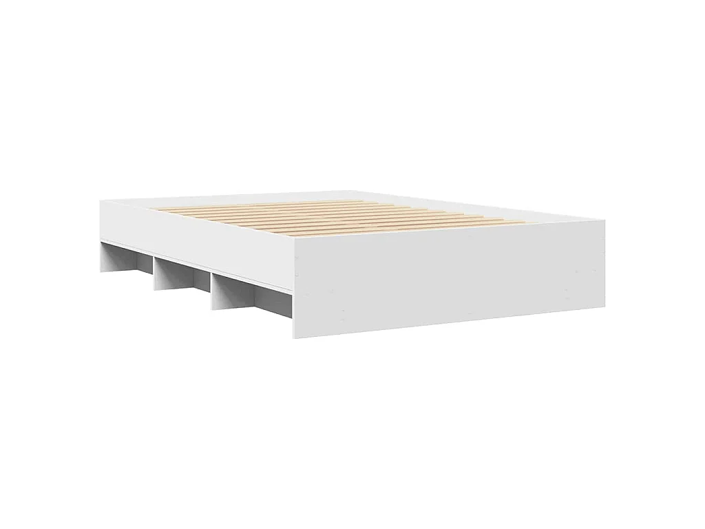 Bedframe bewerkt hout wit 140x200 cm