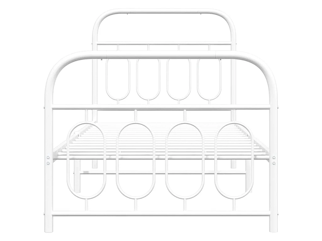 Bedframe met hoofd- en voeteneinde metaal wit 80x200 cm