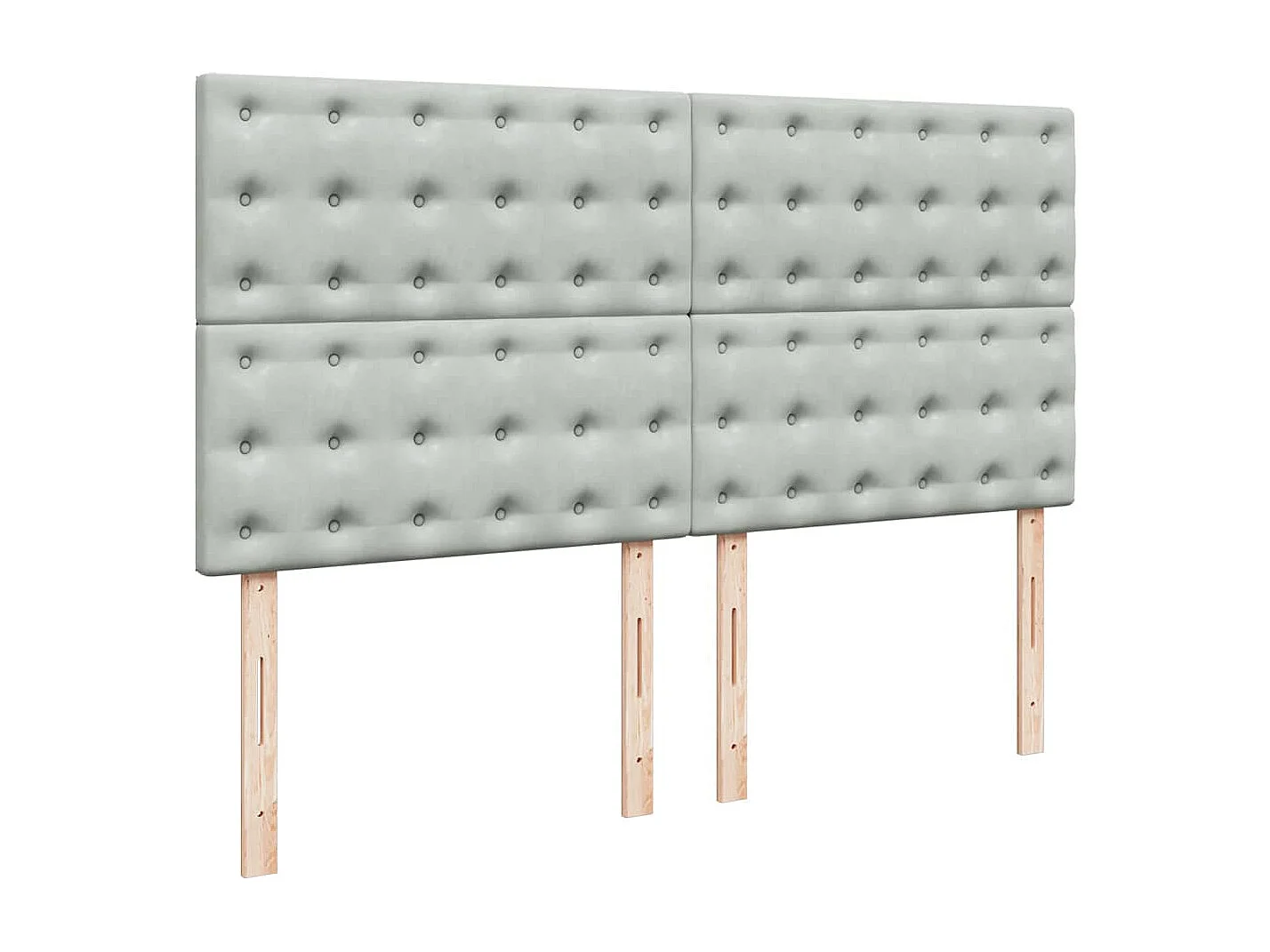 Sommier à lattes de lit et matelas Gris clair 200x200cm Velours