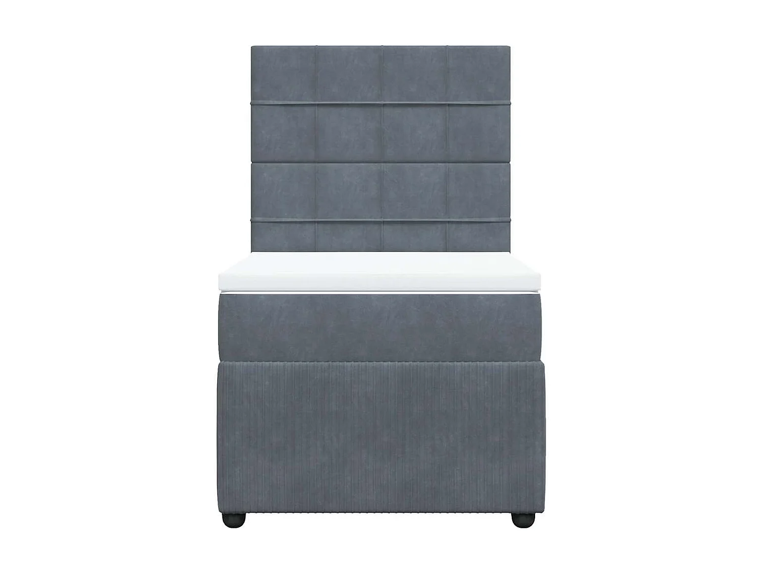 Boxspringbett mit Matratze Dunkelgrau 80x200 cm Samt