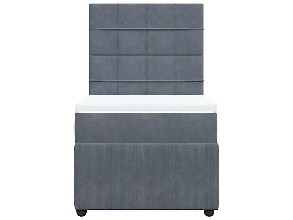 Boxspringbett mit Matratze Dunkelgrau 80x200 cm Samt