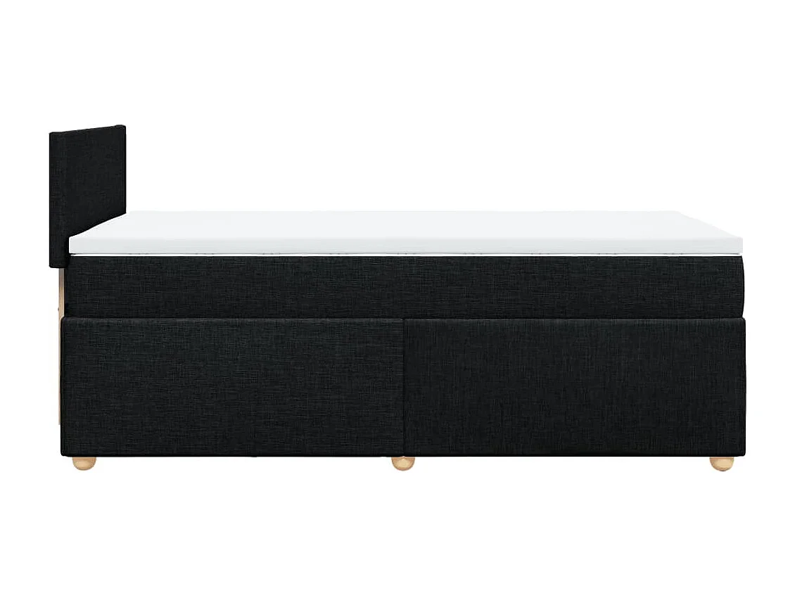 Boxspringbett mit Matratze Schwarz 100x200 cm Stoff