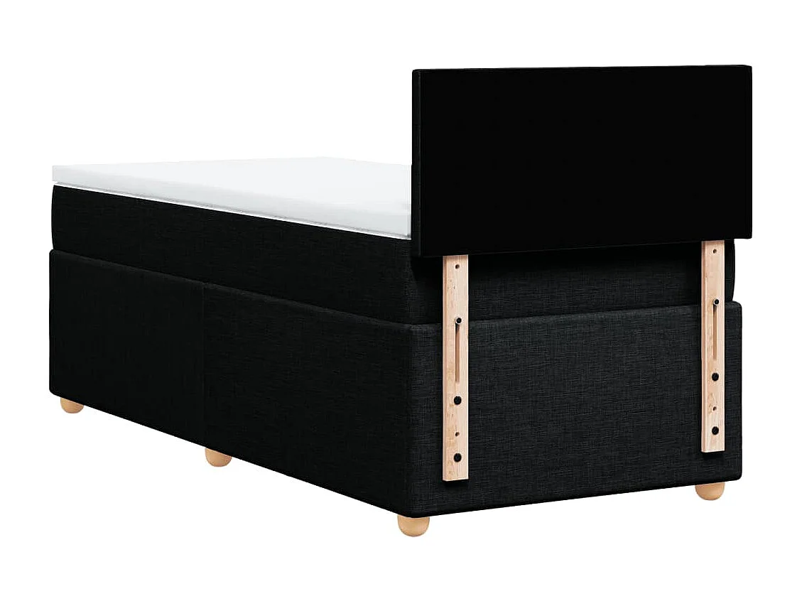 Boxspringbett mit Matratze Schwarz 100x200 cm Stoff