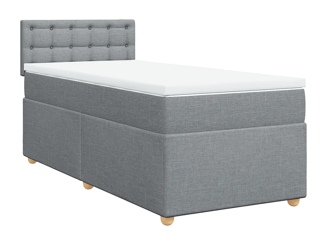 Sommier à lattes de lit avec matelas gris clair 80x200 cm tissu