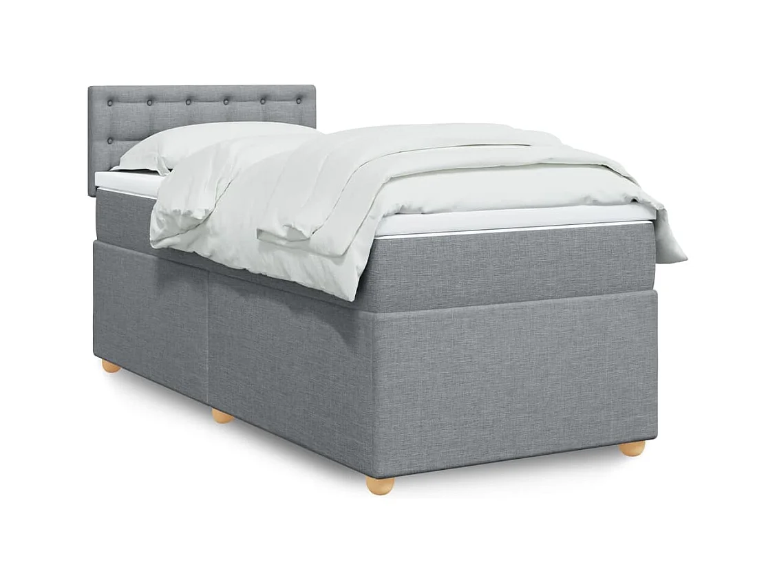 Sommier à lattes de lit avec matelas gris clair 80x200 cm tissu