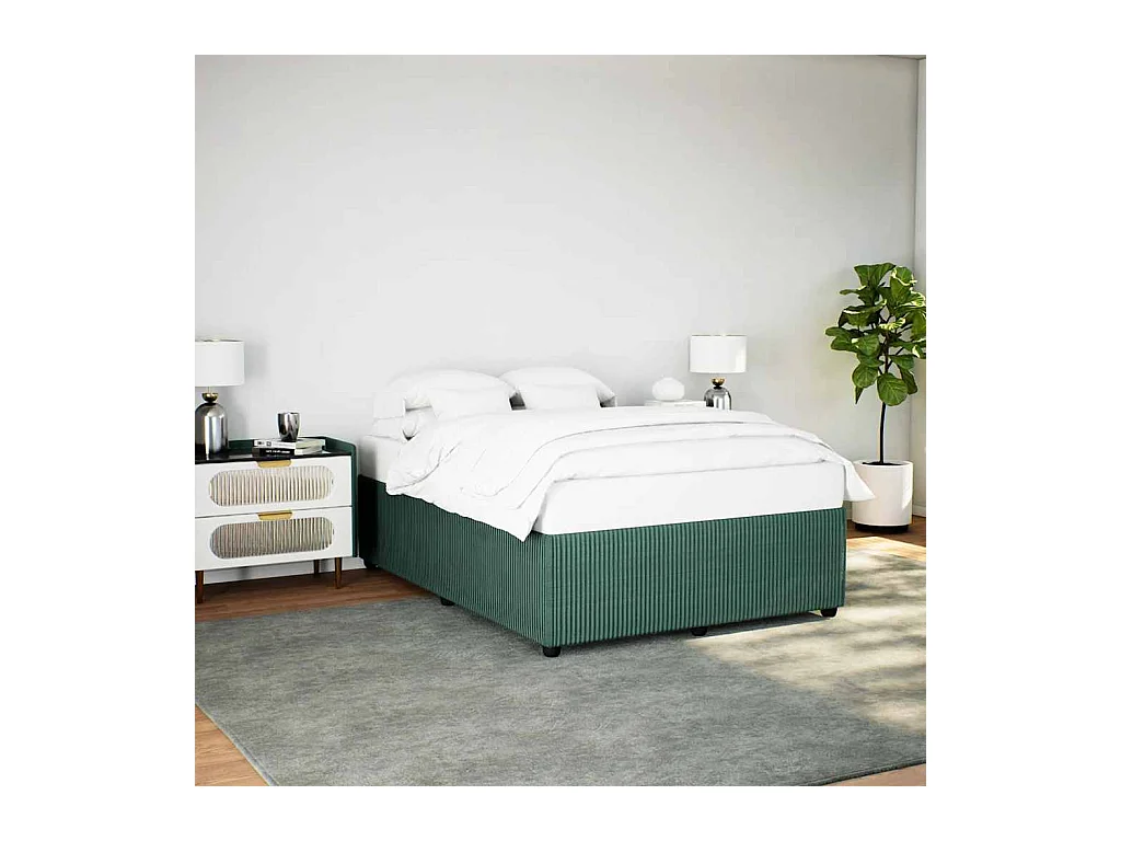 Cadre de lit sans matelas vert foncé 160x200 cm velours