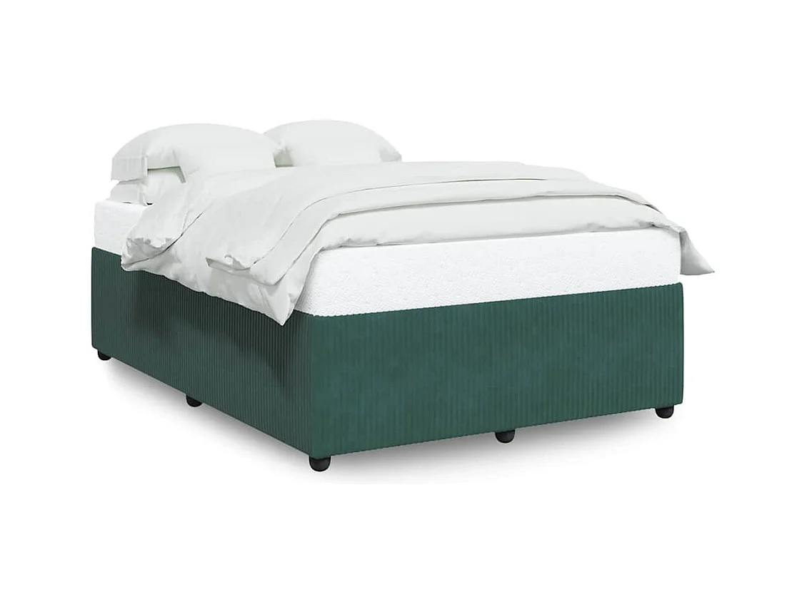 Cadre de lit sans matelas vert foncé 160x200 cm velours