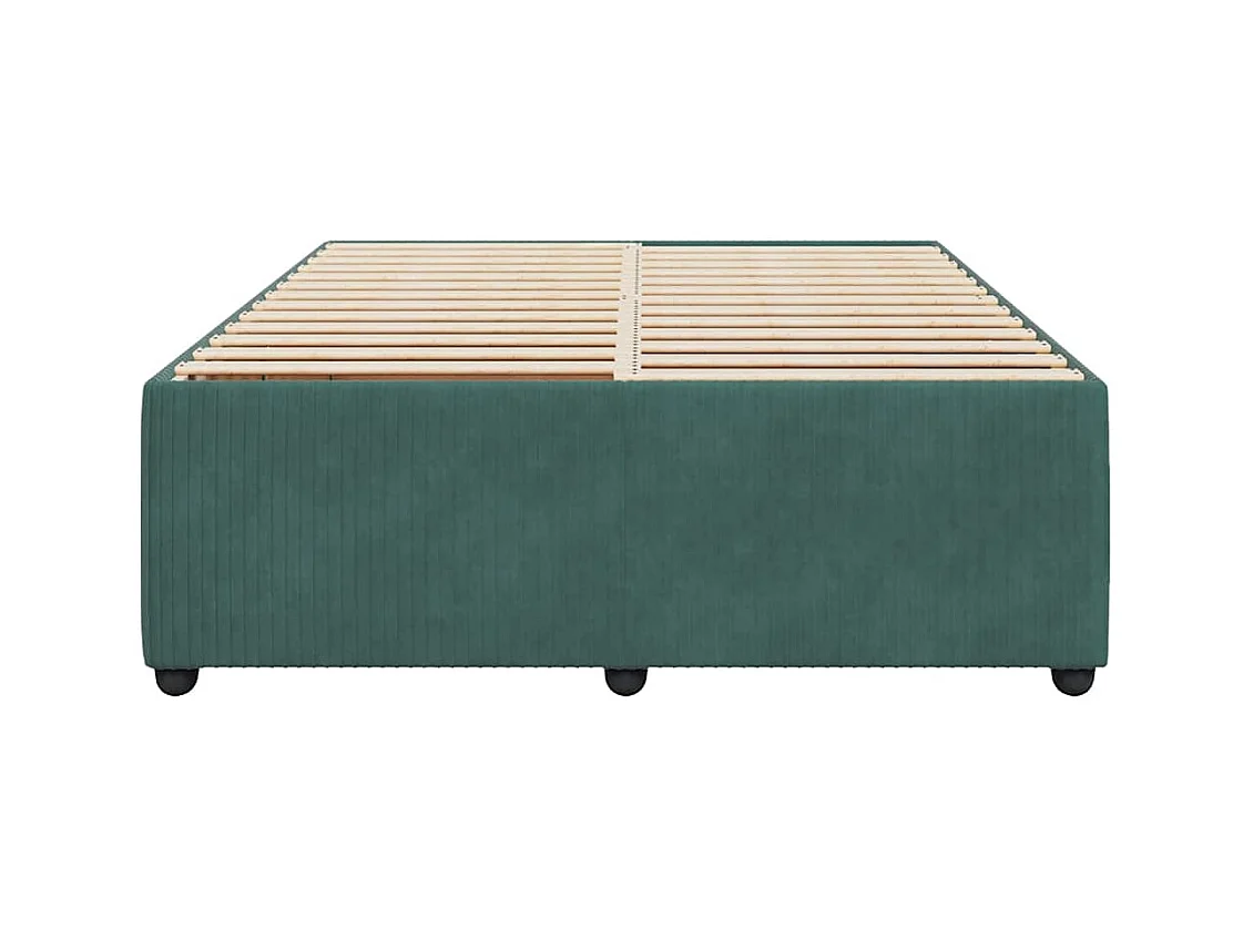 Cadre de lit sans matelas vert foncé 160x200 cm velours